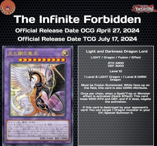 The Infinite Forbidden Official Release Date OCG April 27