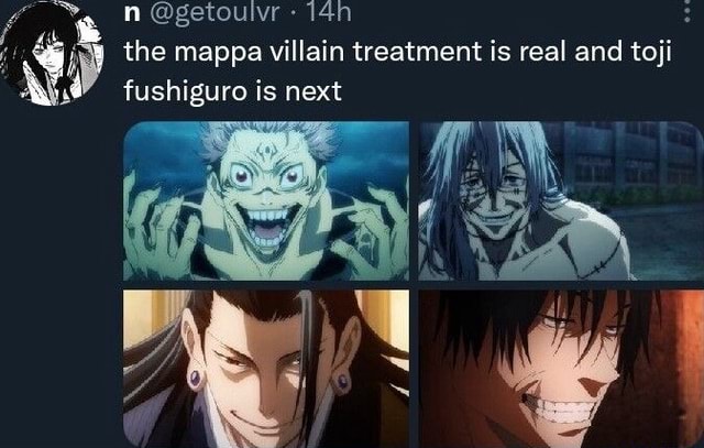 @getoulvr the mappa villain treatment is real and toji fushiguro is ...