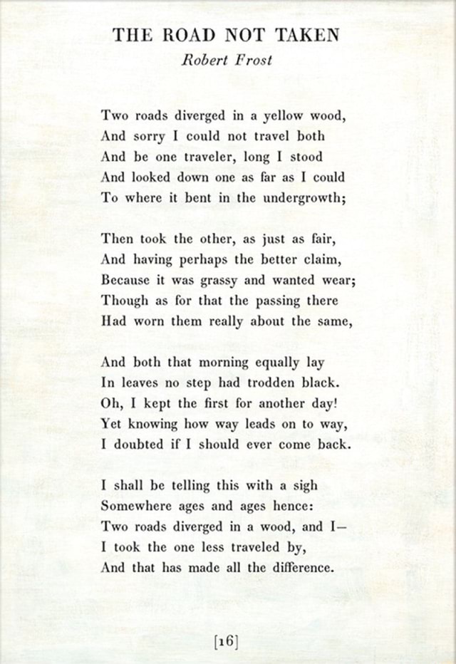 The Road not Taken