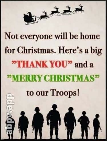 Not everyone will be home for Christmas. Here's a big THANK YOU