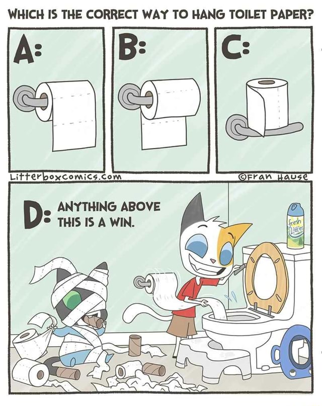 WHICH IS THE CORRECT WAY TO HANG TOILET PAPER E ANYTHING ABOVE IFunny   096e89508c426f5c3d0ee9e02cd694293e121226ef1de449d04f1672b1d9544d 1 