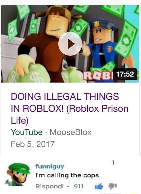 Doing Illegal Things In Roblox Roblox Prison Life Youtube Mooseblox Feb 5 2017 Funniguy - roblox moose blox