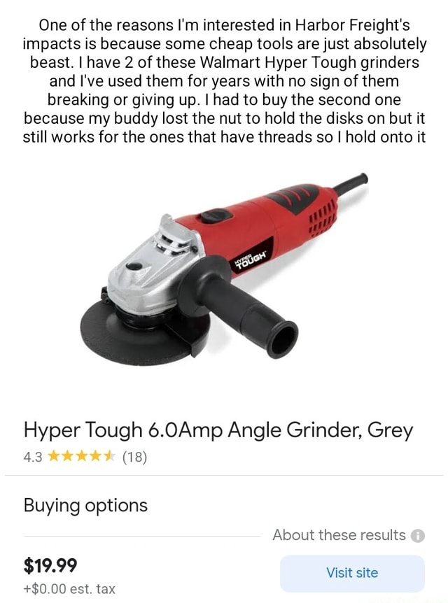 One of the reasons I'm interested in Harbor Freight's impacts is