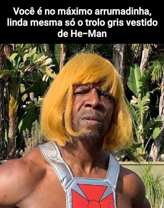 Você é no máximo arrumadinha, linda mesma só o trolo gris vestido de He ...