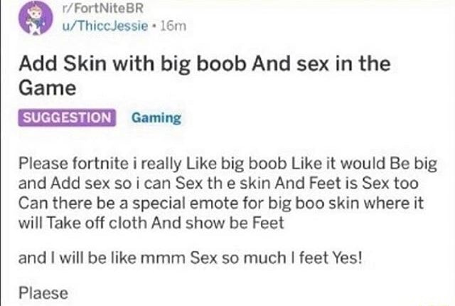 Add Skin With Big Boob And Sex In The Game Please Fortnite I Really Like Big Boob Like It Would Be Big And Add Sex So I Can Sex Th E Skin - big boob roblox