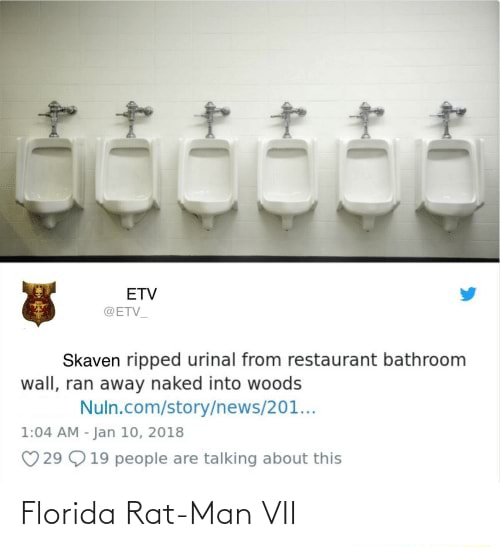 Florida Rat-Man VII - AN Skaven ripped urinal from restaurant bathroom ...
