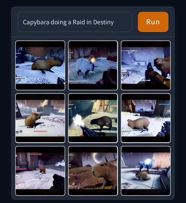 Capybara doing a Raid in Destiny Run - iFunny