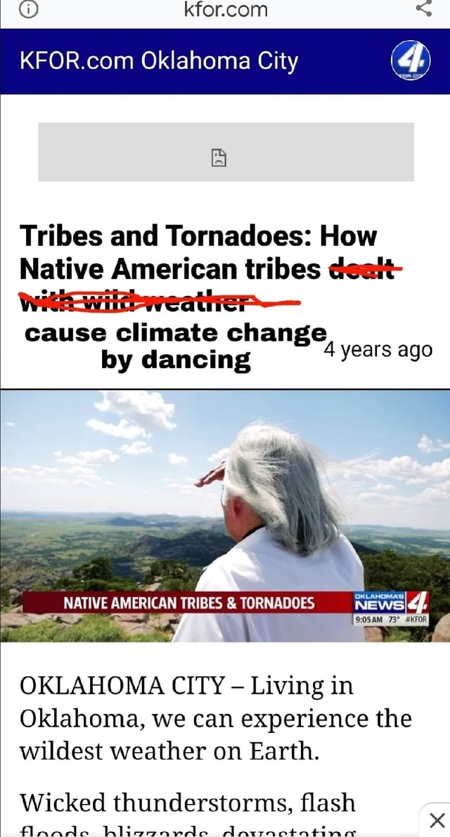 Oklahoma City Tribes and Tornadoes How Native American tribes deait
