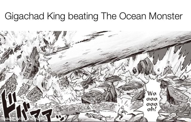 Gigachad King beating The Ocean Monster - )