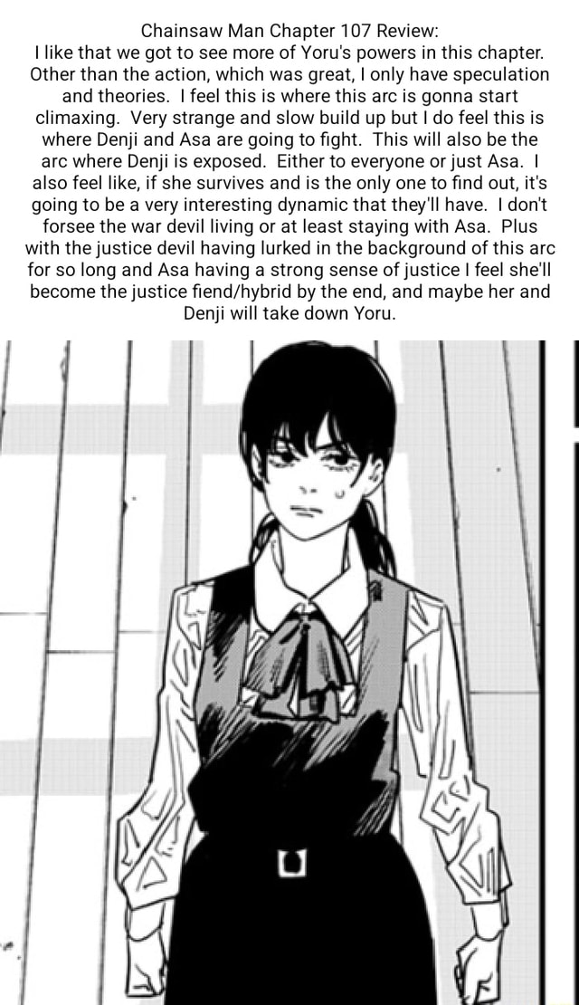 Chainsaw Man Chapter 107 Chainsaw Man Chapter 107 Review: I like that we got to see more of Yoru
