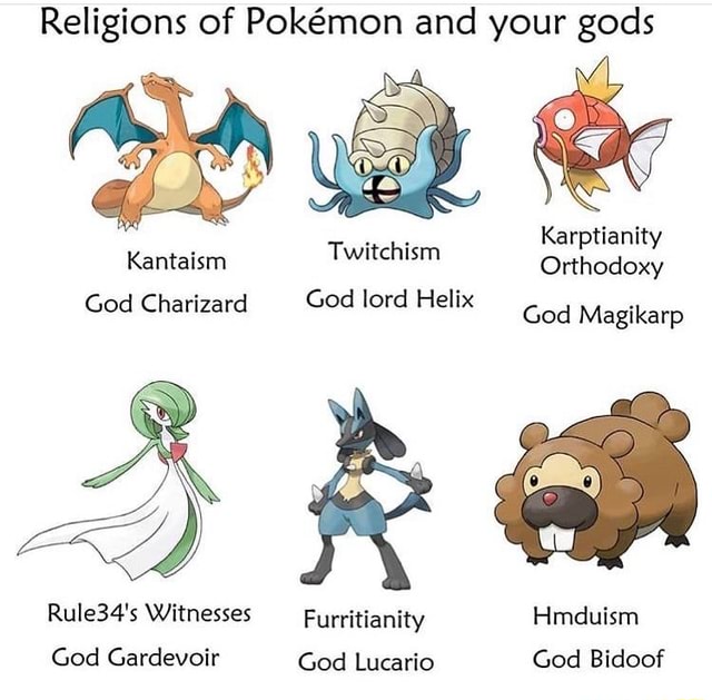 Religions of Pokémon and your gods God Charizard God lord Helix ...