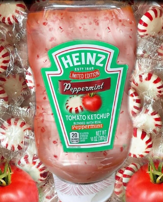 WEINZ EST? 1869 Peppermint TOMATO KETCHUP BLENDED WITH REAL Peppermint