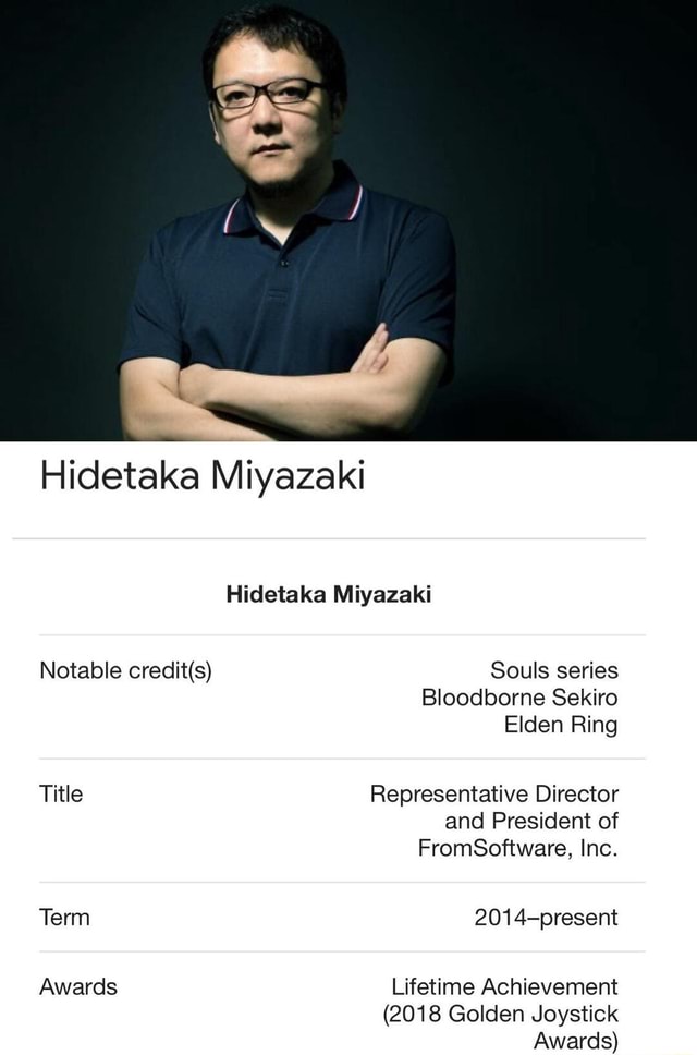 Hidetaka Miyazaki Hidetaka Miyazaki Notable Souls Series Bloodborne ...