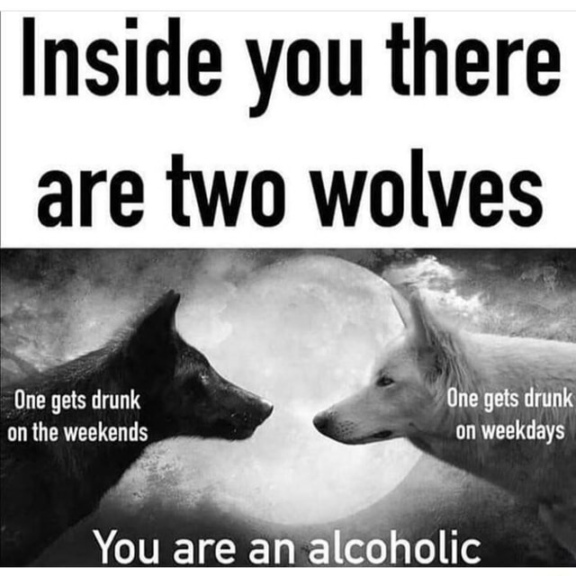 Inside you there are two wolves You are an acoholic - iFunny