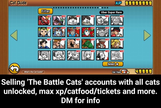 Gatigiide Xp99999999 Uber Super Rare Ii What'S The Cat Guide? Select  Selling 'The Battle Cats' Accounts With All Cats Unlocked, Max And More. Dm  For Info - Selling 'The Battle Cats' Accounts