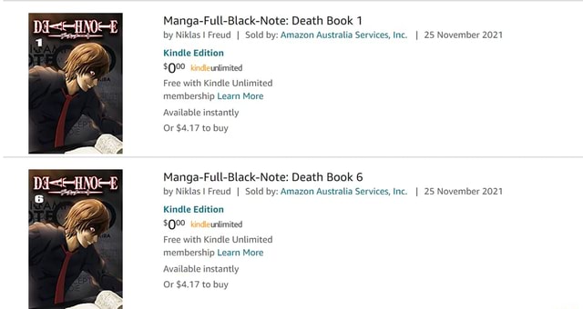 Manga Full Black Note Death Book 1 By Niklas I Freud I Sold By Amazon Australia Services Inc I 25 November 21 Kindle Edition Unlimited Free With Kindle Unlimited Membership Learn More Available Instantly Or
