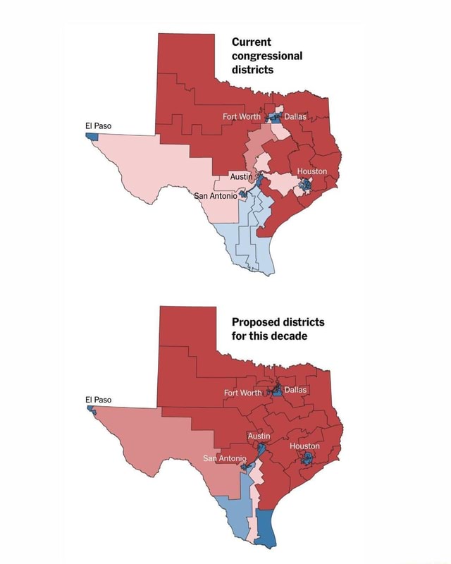 Let's talk about Texas - Current congressional districts Paso Fort ...