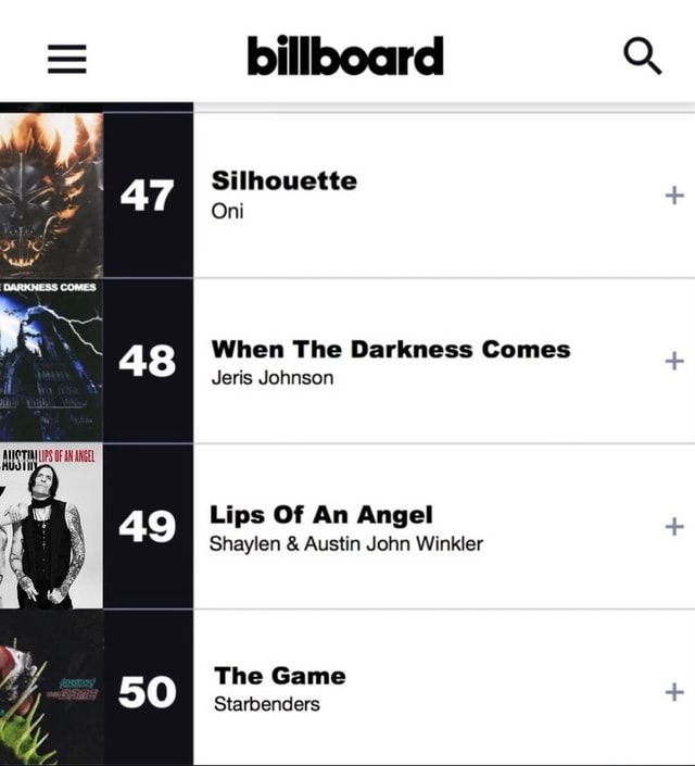 Mom we entered @billboard rock top 40 🥹 ️ - billboard Silhouette Oni ...