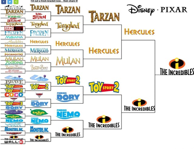 Disney Bracket - Fill outa iresh bracket now... then snare Teny ...