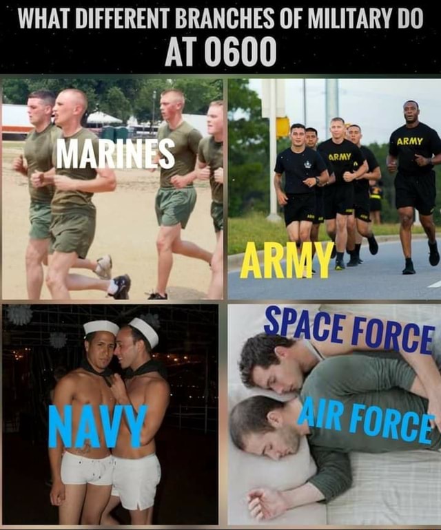 WHAT DIFFERENT BRANCHES OF MILITARY DO AT 0600 MARINES - iFunny