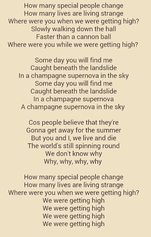 How many special people change How many lives are living strange Where ...