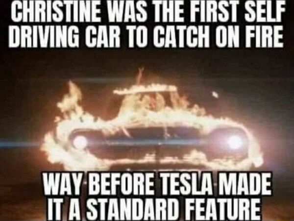 Christine Was The First Self Driving Car To Catch On Fire Way Before