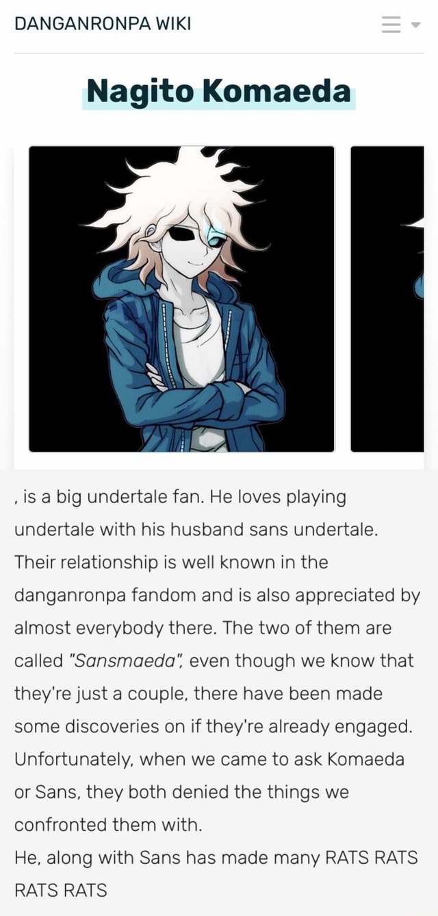 Sans Undertale, Sans Nagito Wiki