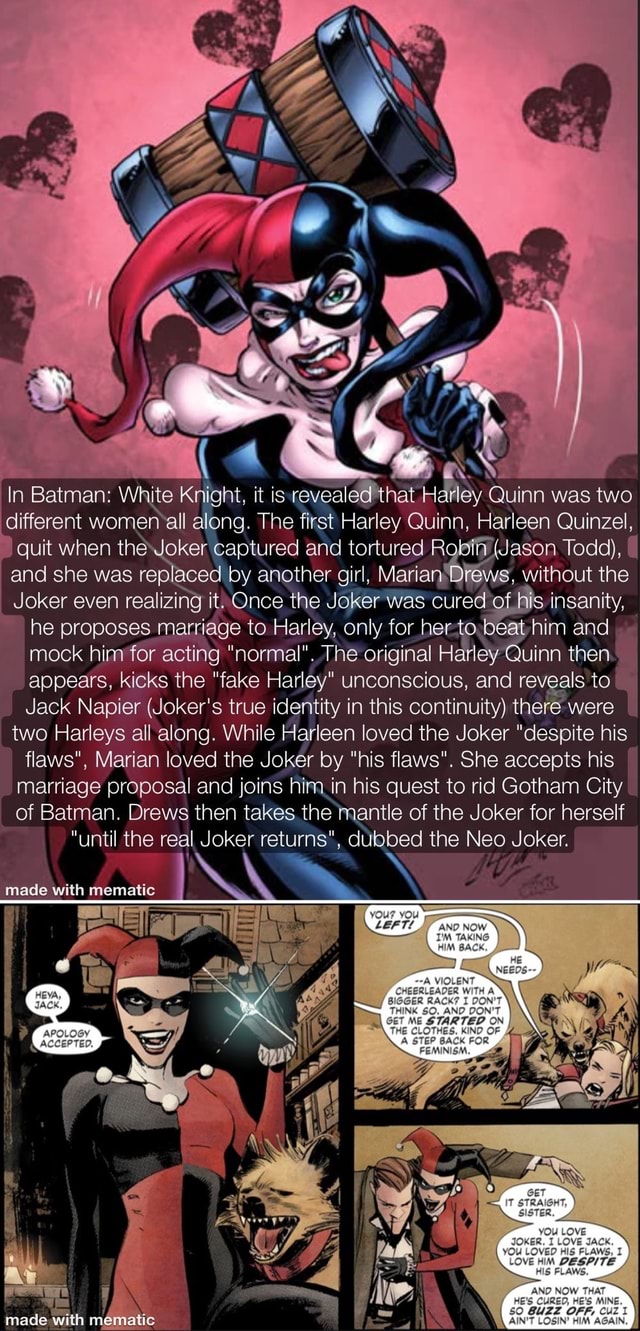 In Batman White Knight, it is revealed that Harley Quinn was two