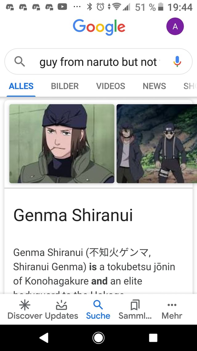 Google Guy From Naruto Butnot Alles Videos News Genma Shiranui Shiranui Genma Is A Tokubetsu Jonin Of Konohagakure And An Elite Discover Updates Suche Samm Mehr