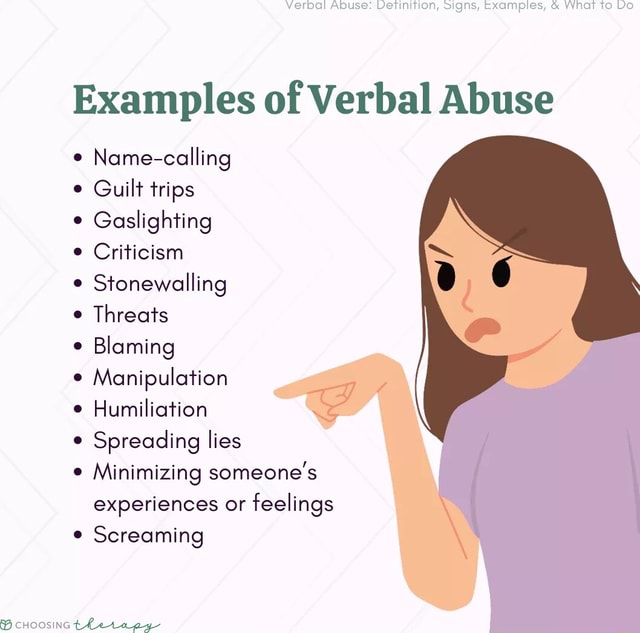 Verbal Abuse: Vertinition, Signs, Examples, To Do Examples Of Verbal ...