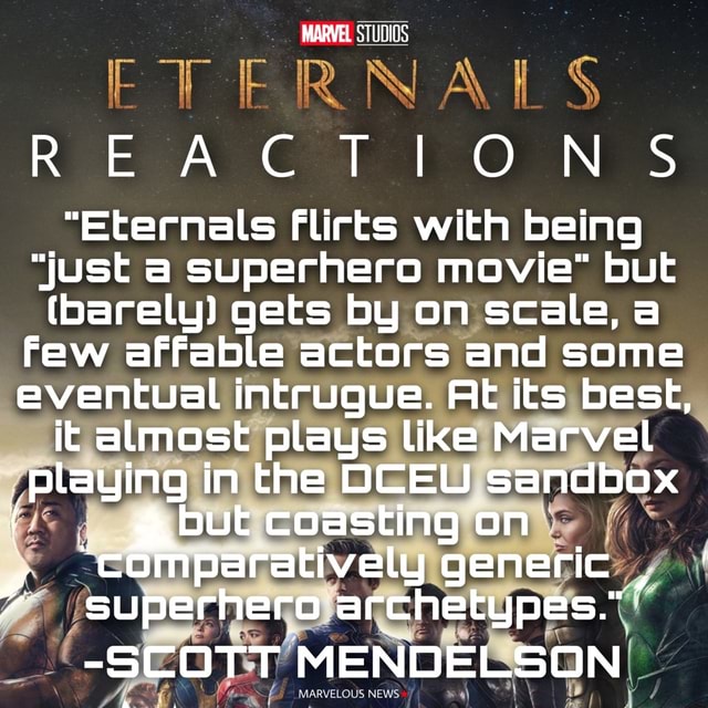 MARVEL STUDIOS REACTION "Eternals Flirts with being "just a superhero