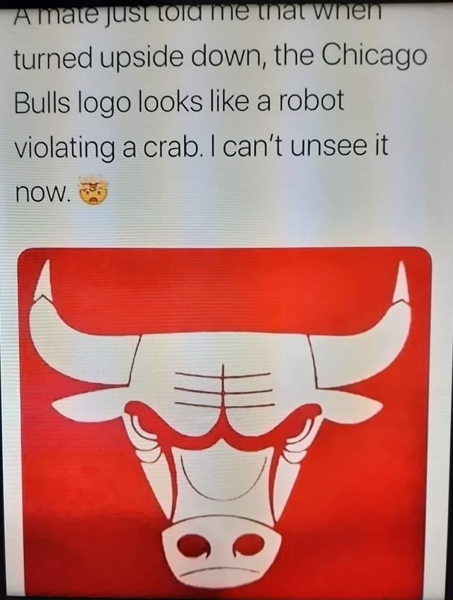 A Trlate Just Old Winen Turned Upside Down The Chicago Bulls Logo