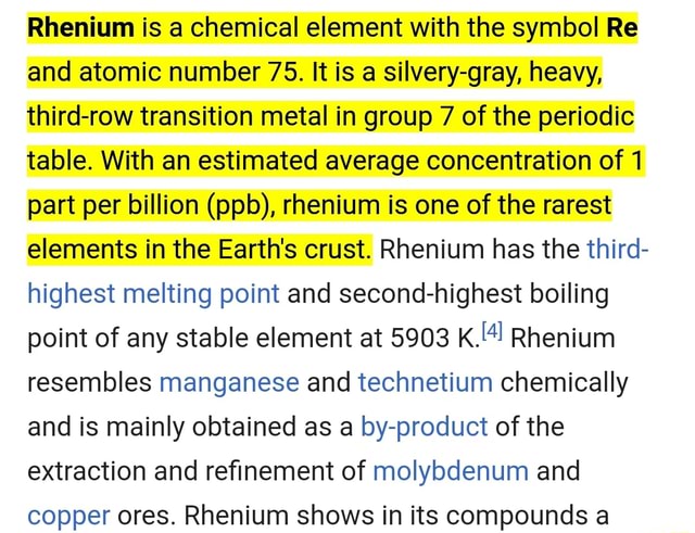 rhenium-is-a-chemical-element-with-the-symbol-re-and-atomic-number-75