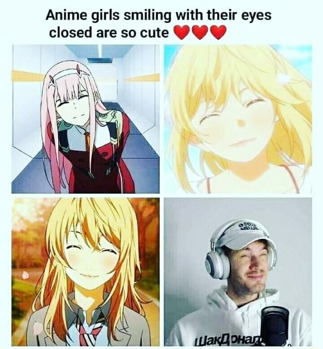  Las chicas de anime que sonríen con los ojos cerrados son tan lindas 