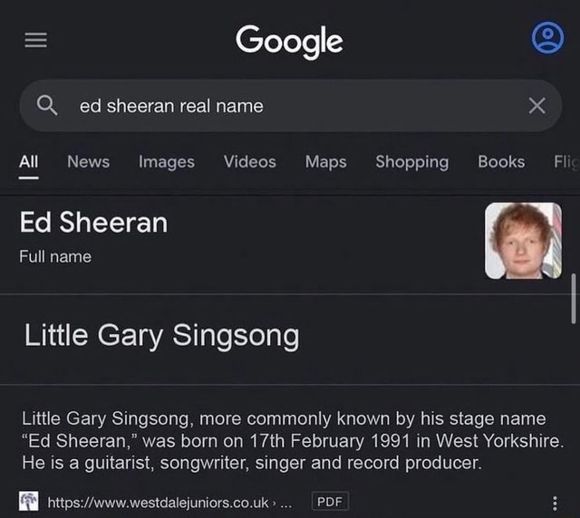 = Google Q. ed sheeran real name All News Images Videos Maps Shopping