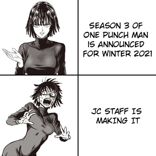 Season 3 Of One Punch Man Is Announced For Winter 21 Jc Staff Is Making It