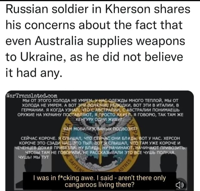 Russian soldier in Kherson shares his concerns about the fact that even