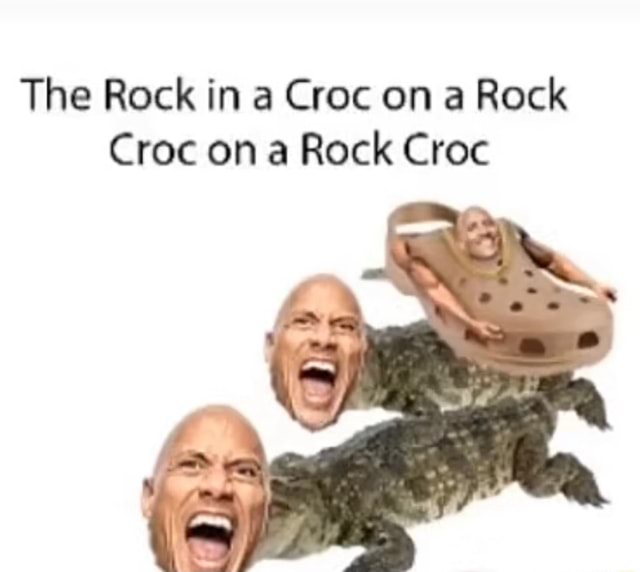 the rock on a croc