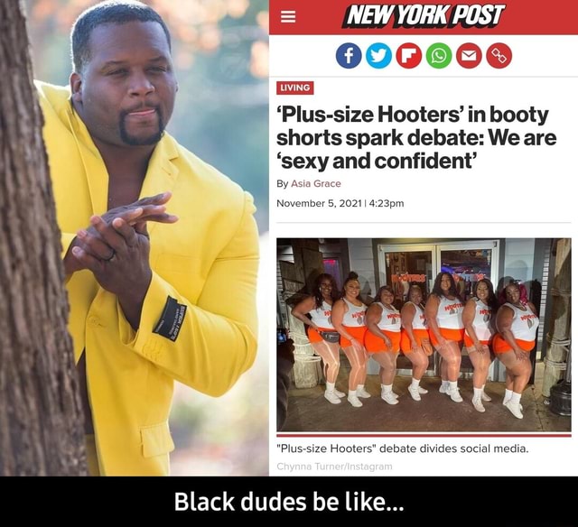 Plus-size Hooters' in booty shorts spark debate