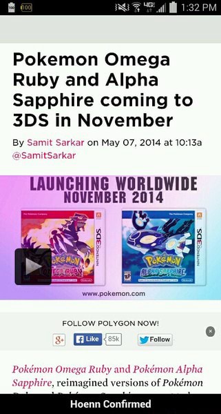 Pokemon Omega Ruby And Alpha Sapphire Coming To 3ds In November By Samit Sarkar On May 07 14 At 10 13 Pokemon Omega Ruby And Pokemon Alpha Sapphire Reimagined Versions Of Pokemon Hoenn Confirmed