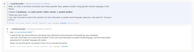 Ec] vor 9 Minuter GenderNeutralBot (Bewertung ver Min Hello. In order ...