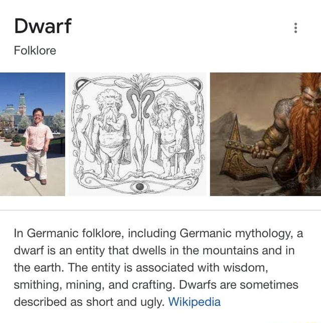 Dwarf Folklore In Germanic folklore, including Germanic mythology, a ...