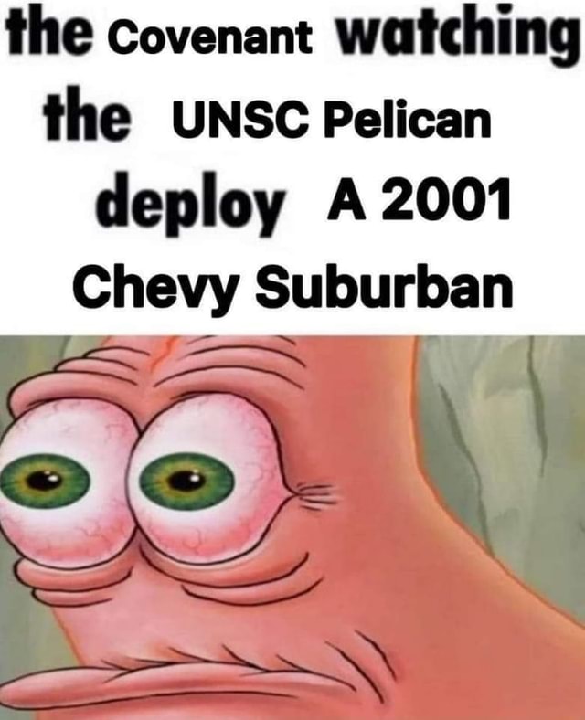 The Covenant watching the UNSC Pelican deploy A 2001 Chevy Suburban