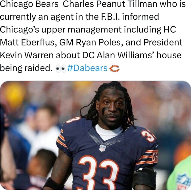 Matt Eberflus brings Peanut Tillman in to speak at Bears' rookie