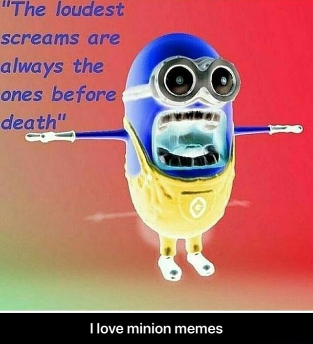 The loudest screams are always the I love minion memes - I love minion meme...