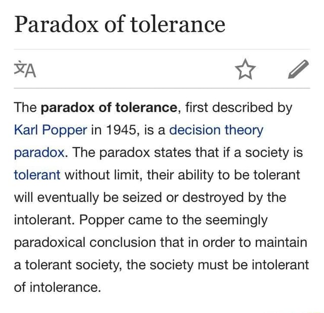 paradox of tolerance meme