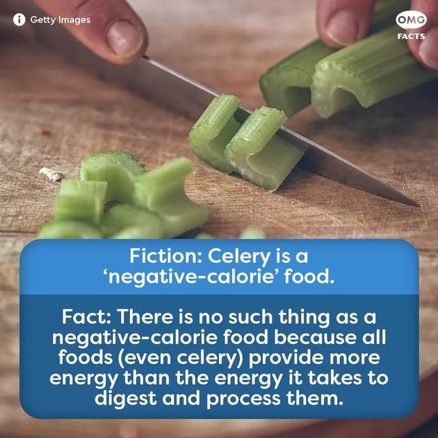 O Getty Images Fiction Celery is a ‘negativecalorie’ food. Fact