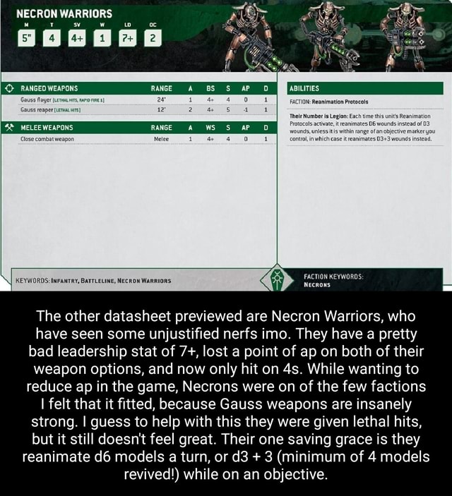 Necron Warriors It W Oc Ranged Weapons In Reanimation Protocols Reaper