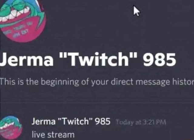 Jerma "Twitch" 985 This Is The Beginning Of Your Direct Message Histor ...