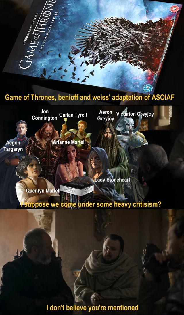 Game of Thrones, benioff and weiss' adaptation of ASOIAF Jon Garlan